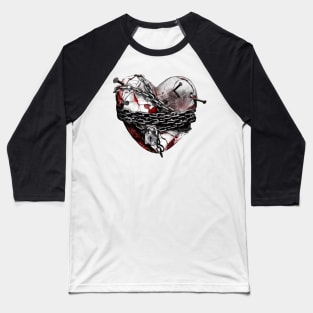 Vixx Chained up heart sticker Baseball T-Shirt